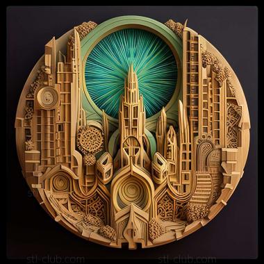 3D model solarpunk city (STL)